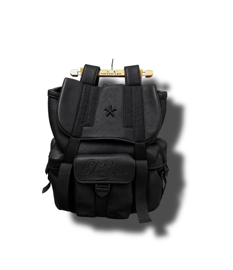 Black Leather Travel Backpack (PREORDER)