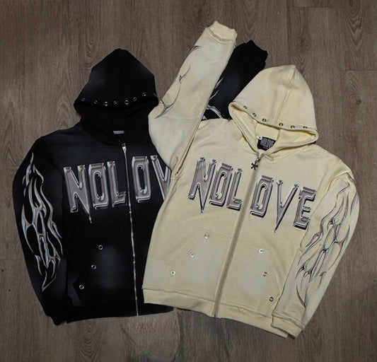 *Nolove Metallic Zip Up