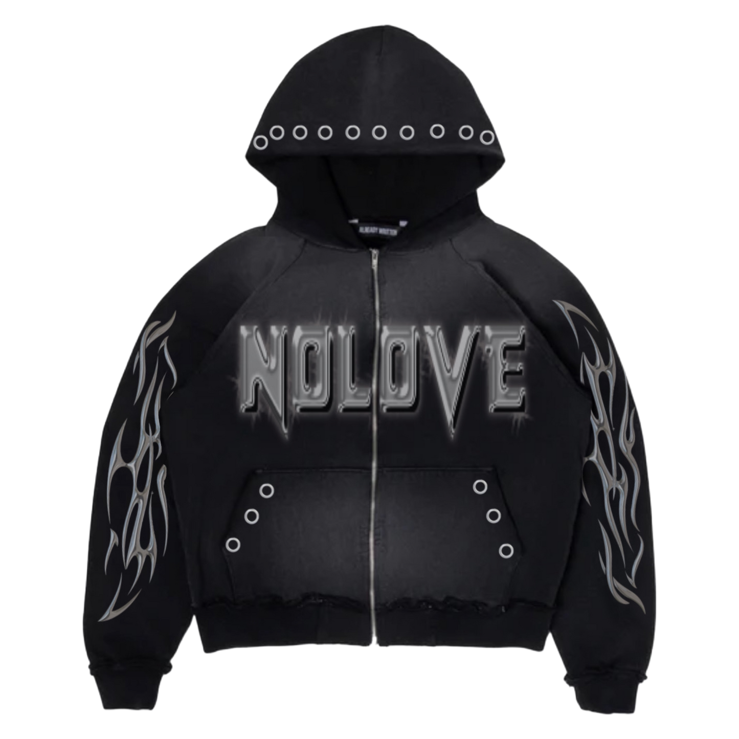 *Nolove Metallic Zip Up