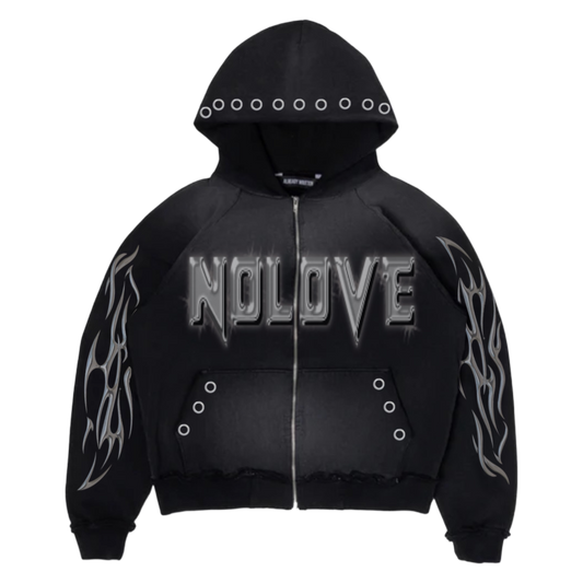 *Nolove Metallic Zip Up